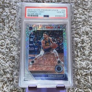 2019-20 STEPHEN CURRY PSA 10 Gem Mint Silver Mojo NBA Hoops Premium Warriors